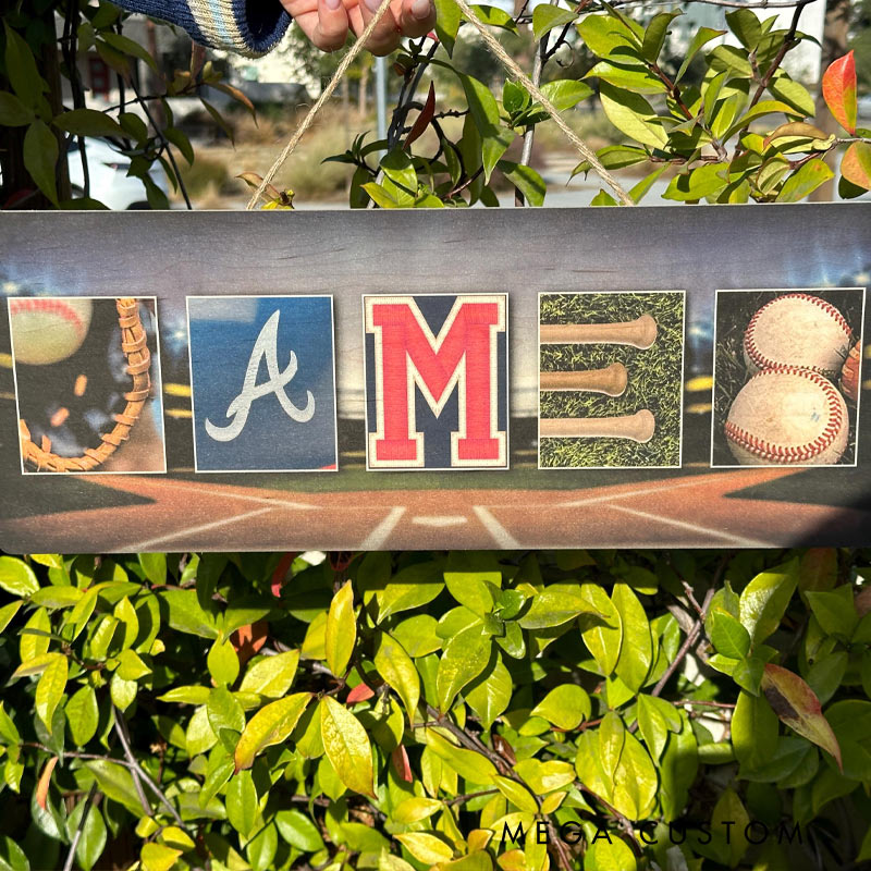 Personalized Baseball Wood Sign Baseball Team Gifts for Boys Baseball Room Decor Custom Name