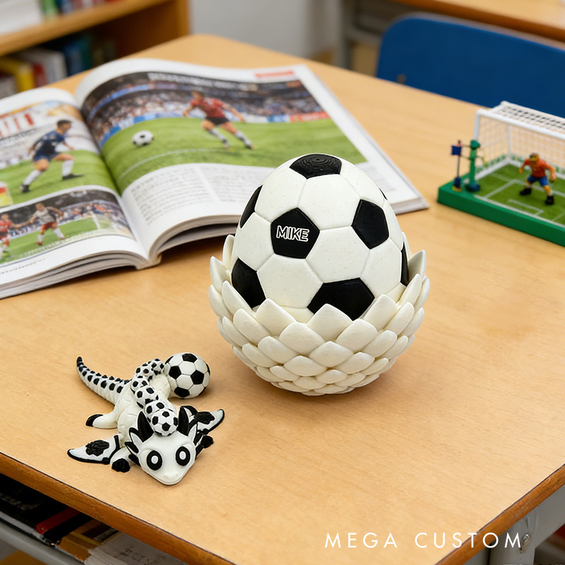 Personalized 3D Soccer Dragon and Egg Soccer the Perfect Gift for Soccer Loving Kids