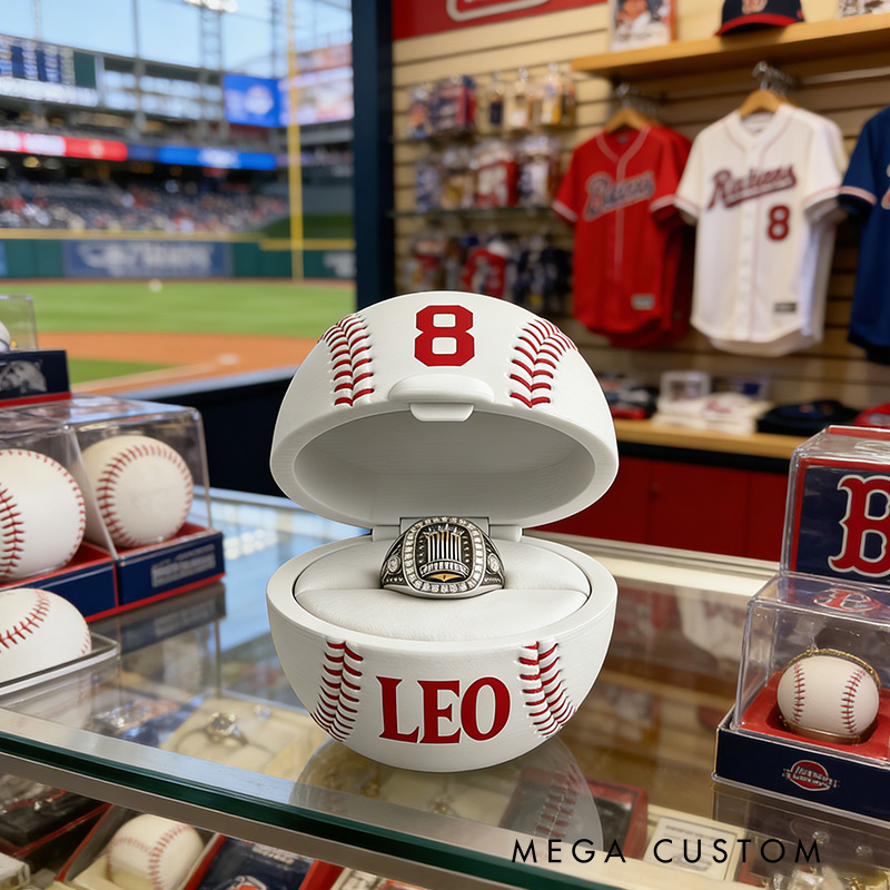 Personalized Baseball Ring Box 3D Printed Baseball Ring Box Championship Ring Box Gift for Boyfriend