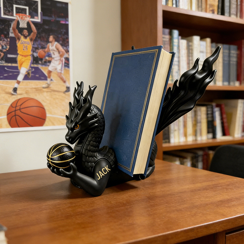 Personalized Black Dragon Book Holder 3D Printed Basketball Dragon Basketball Lovers