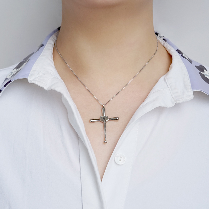 Personalized Cross Baseball Bat Number Necklace Gift for Baseball Lovers