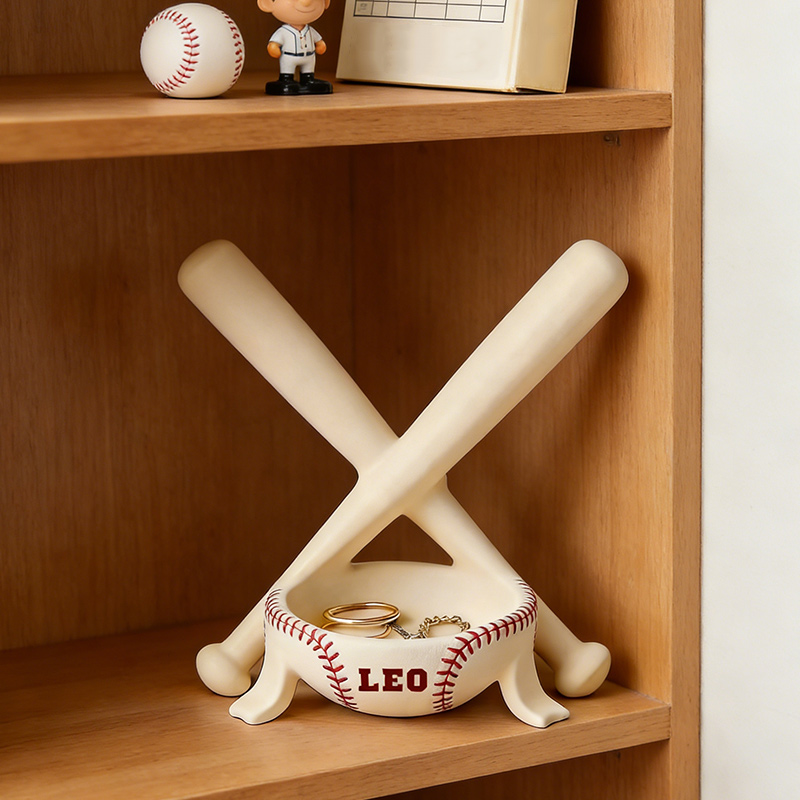 Personalized Baseball Bat Jewelry Holder 3D Printed with Custom Name and Baseball Bat Design for Girls and Teens 