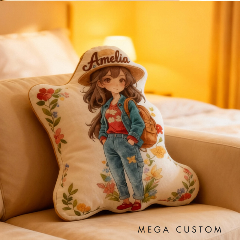 Personalized Funny Pillow Christmas Graphic 3D Print Girl's Trip Customized Name Gift for Travel Lovers