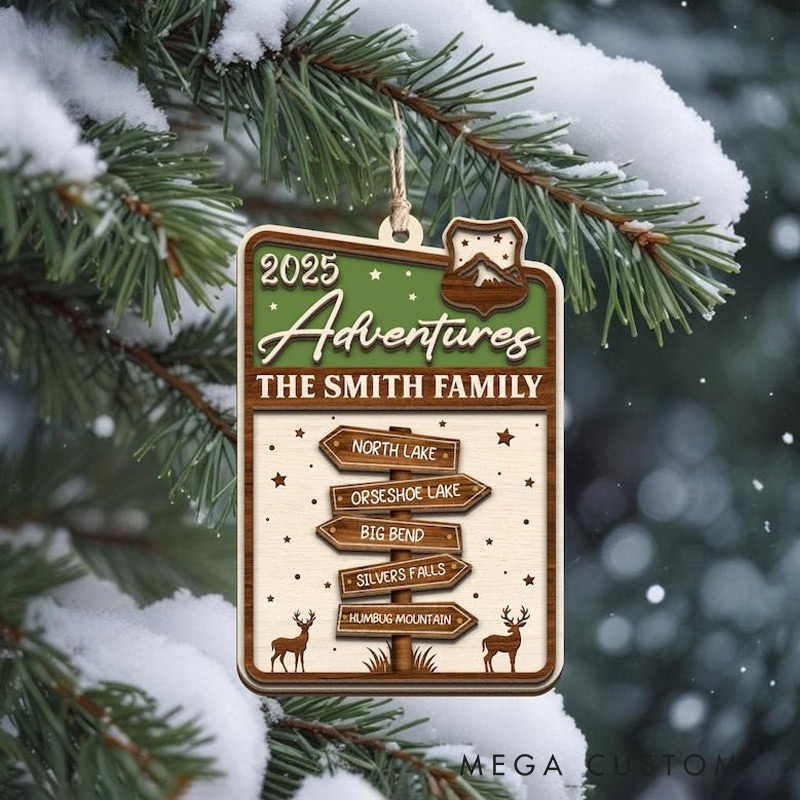 Personalized Adventure Ornament National Park Sign Travel Ornament Travel Christmas Keepsake