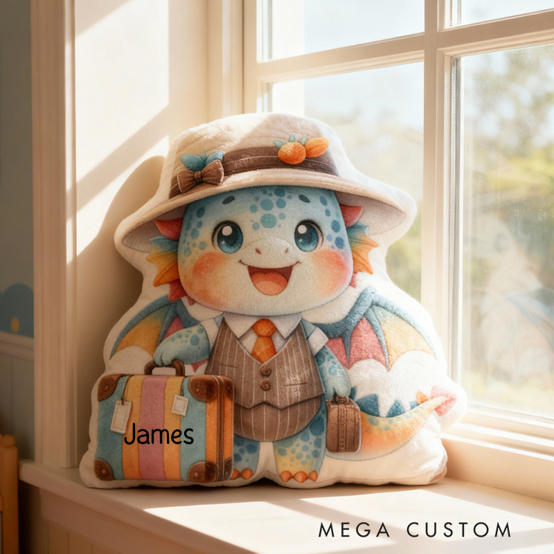 Personalized Dragon Travel Pillow Graphic 3D Print Cute Dragon Suitcase Pillow Travel Souvenirs for Travel Lovers