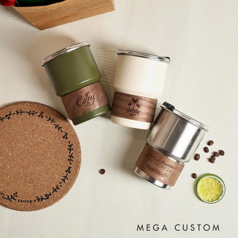 Personalized Travel Cup Stainless Steel Cup Coffee Cup with Name Gift for Travel Lovers