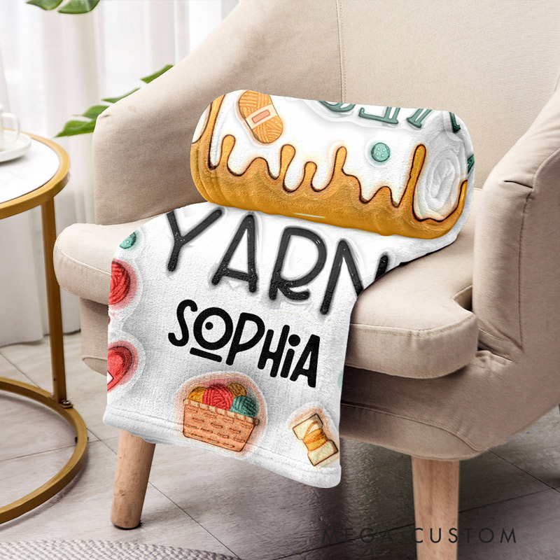 Personalized Knitting Blanket Yes I Do Need All This Yarn Custom Name Gift for Knitting Lovers