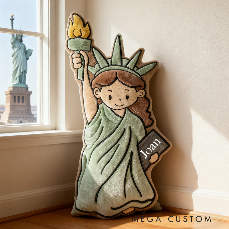 Personalized Funny Pillow Christmas Graphic 3D Print Statue of Liberty Customized Name Gift for Travel Lovers