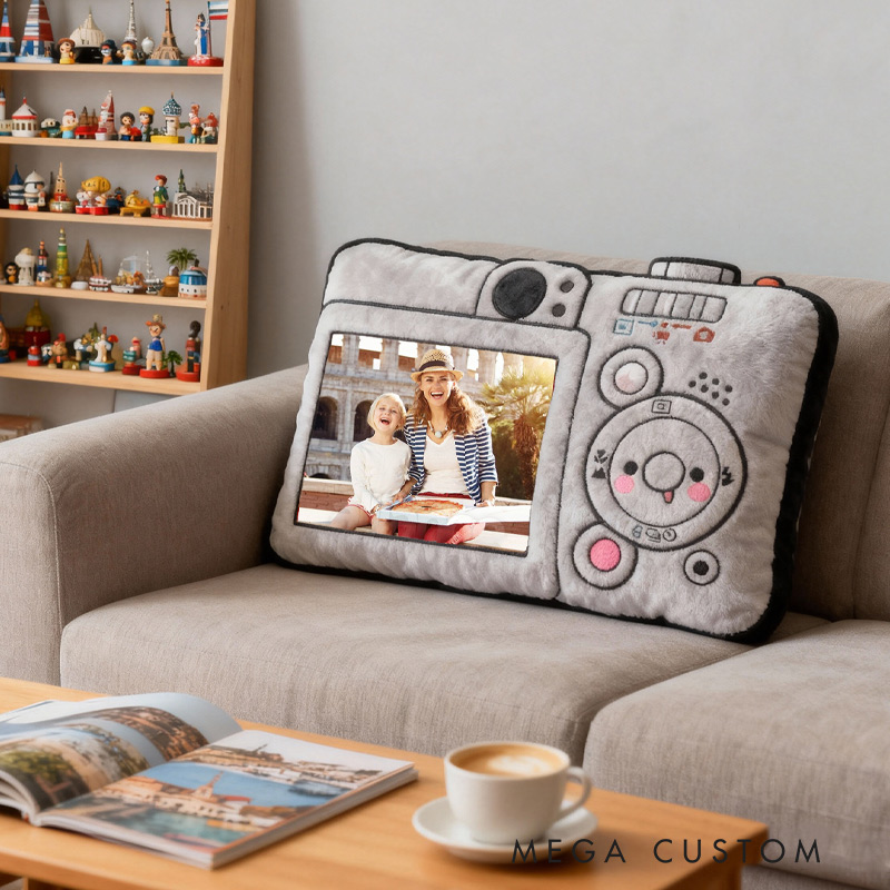 Personalized Camera Pillow Graphic 3D Print Custom Photo Travel Souvenirs for Travel Lovers