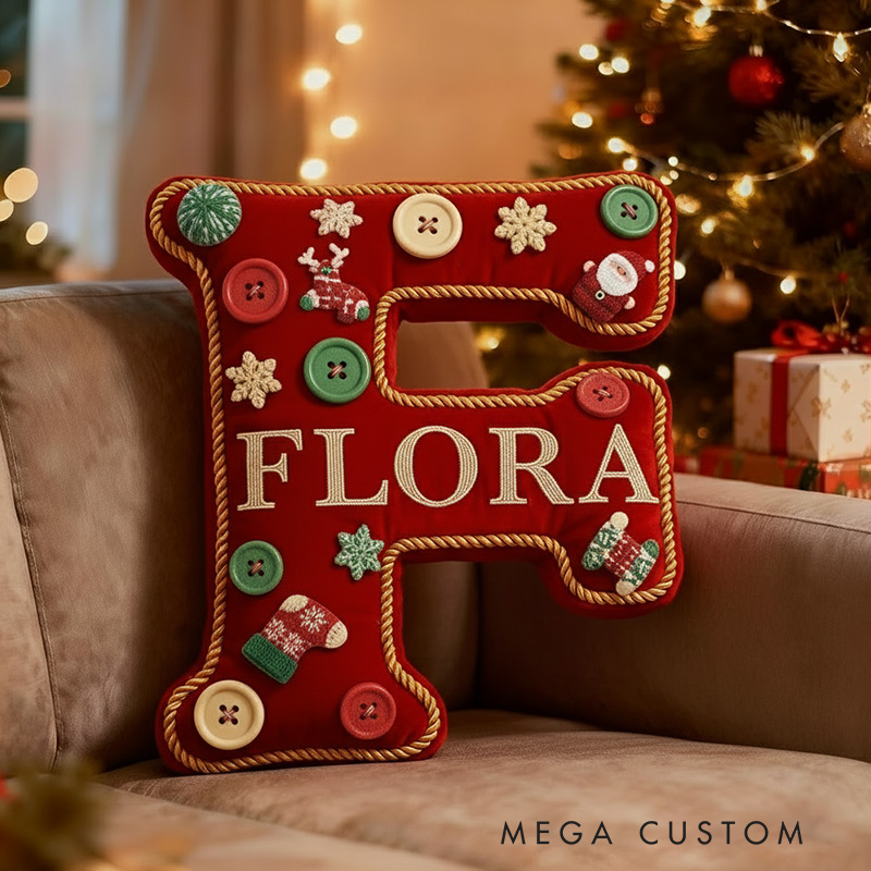 Personalized Knitting Letter Pillow Graphic 3D Print  Yarn Ball Button and Custom Name Pillow for Knitting Lovers