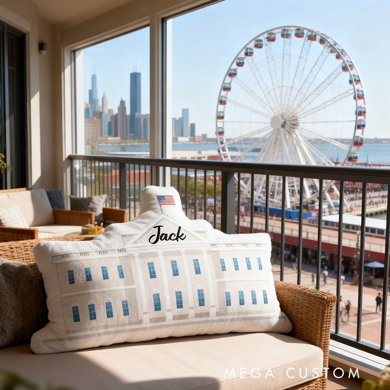 Personalized United States Travel Pillow Graphic 3D Print the White House for Travel Lovers