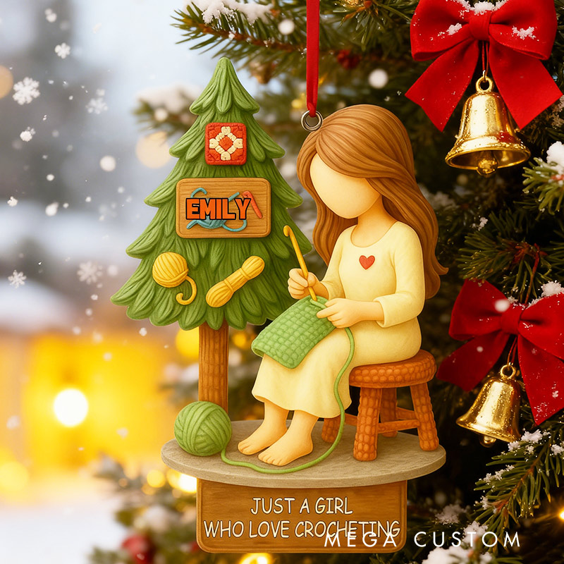 Personalized Crochet 2D Flat Ornament Craft Room Decoration Gift for Knitter