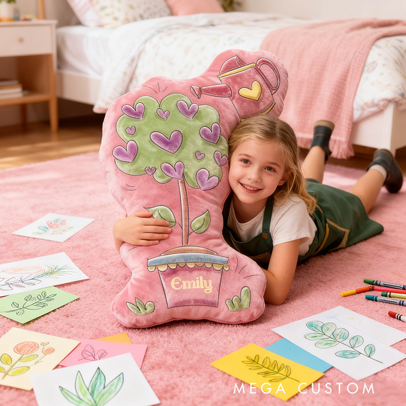 Personalized Gardening Pillow Graphic 3D Print Watering Can Flower and Custom Name Pillow for Gardening Lovers