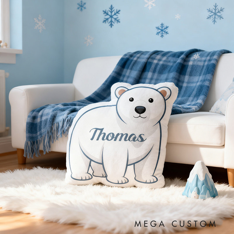 Personalized Arctic Travel Pillow Graphic 3D Print Polar Bear Gift for Travel Lovers