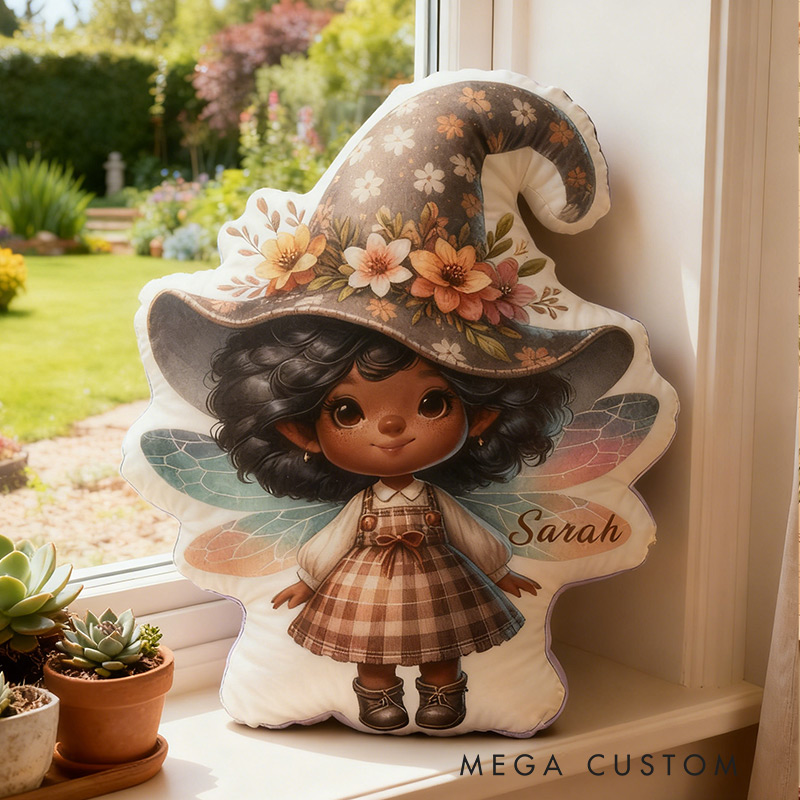 Personalized Garden Fairies Pillow Graphic 3D Print Flower Garden Fairy Custom Name Pillow for Gardening Lovers