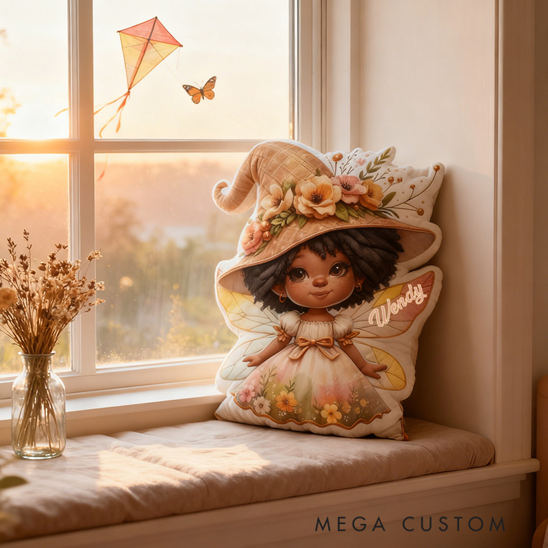 Personalized Garden Fairies Pillow Graphic 3D Print Floral Dress Garden Fairy Custom Name Pillow for Gardening Lovers