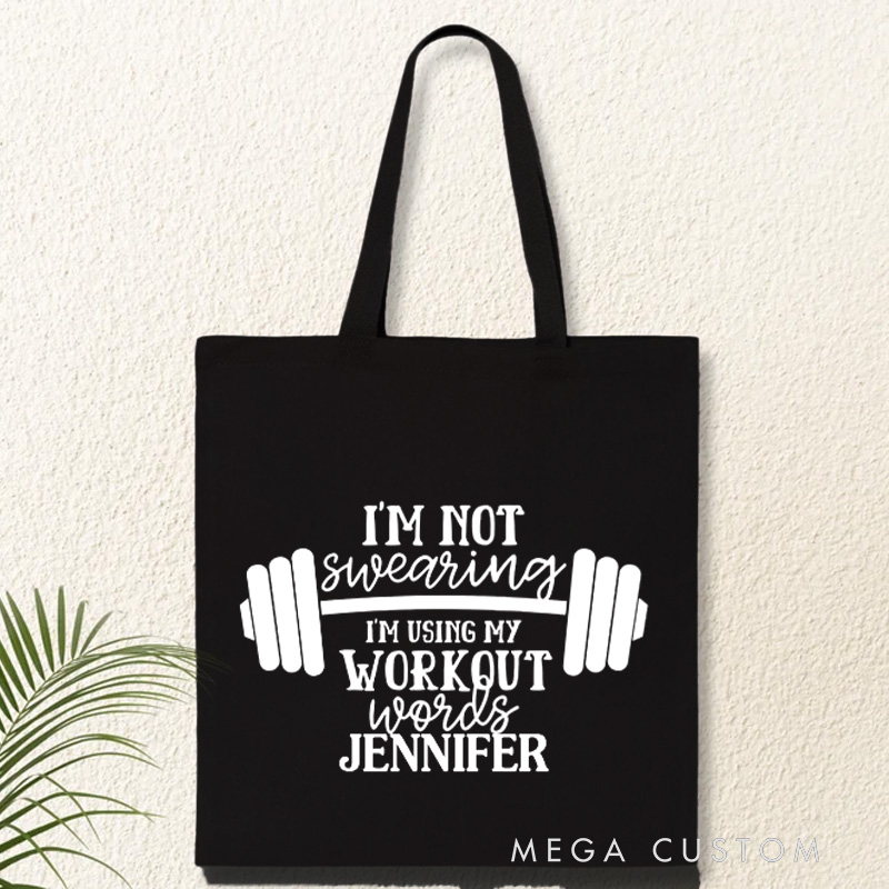 Personalized Tote Bag I'm Not Swearing Tote Bag Gym Tote Bag Sport Bag Aesthetic Tote Bag Canvas Tote Bag Zippered Tote Bag