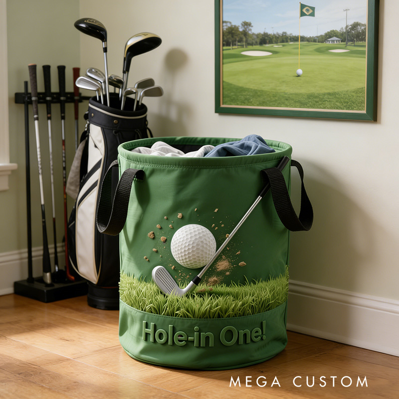 Personalized Golf Themed Storage Basket with Custom Text Name Gift for Golf Lovers