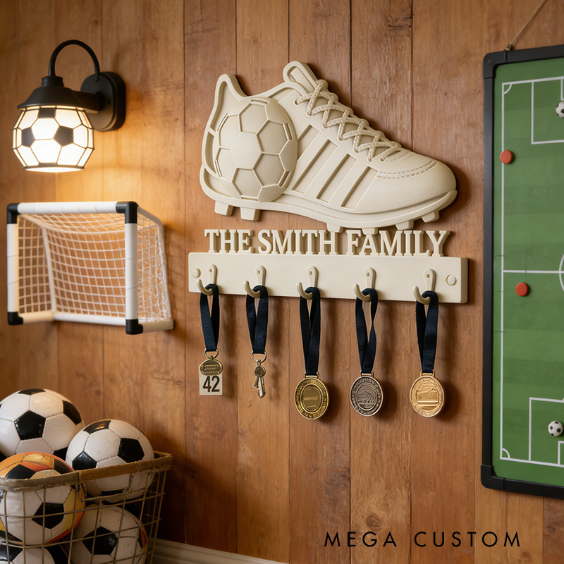 Personalized Soccer Shoes Keychain Medal Custom Soccer Shoes Keychain Custom Text