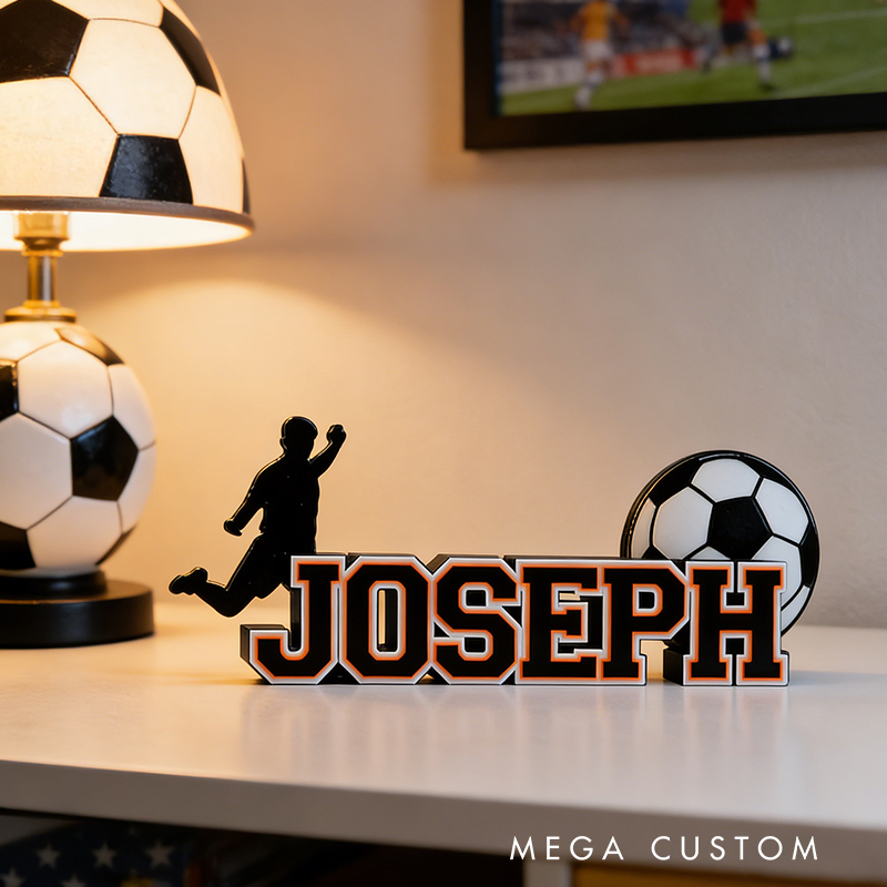 Personalized Soccer Name Sign Featuring Custom Name