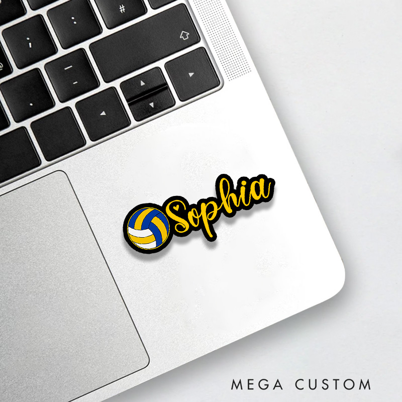 Personalized Volleyball Sticker Custom Name, Gifts For Sport Fan