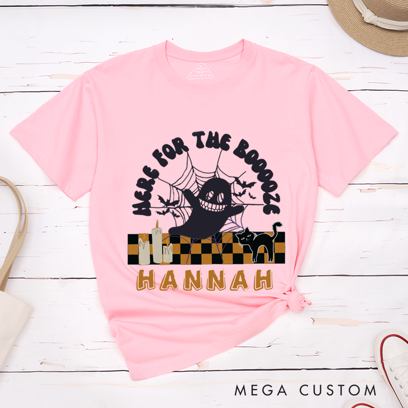 Personalized Here for the Booooze Funny Couple Matching Halloween T-Shirt