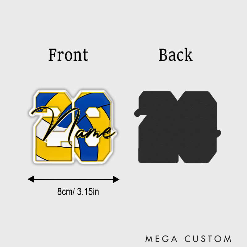 Personalized Volleyball Fridge Magnets with Custom Name and Vibrant Design for Players and Fans