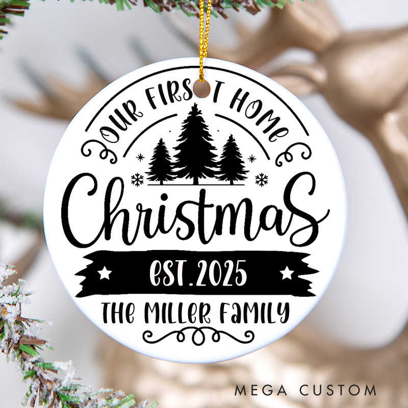 Personalized First Christmas in Our New Home Christmas Ornament New Home Ornament First Home Christmas Ornament Personalized Keepsake for Festive