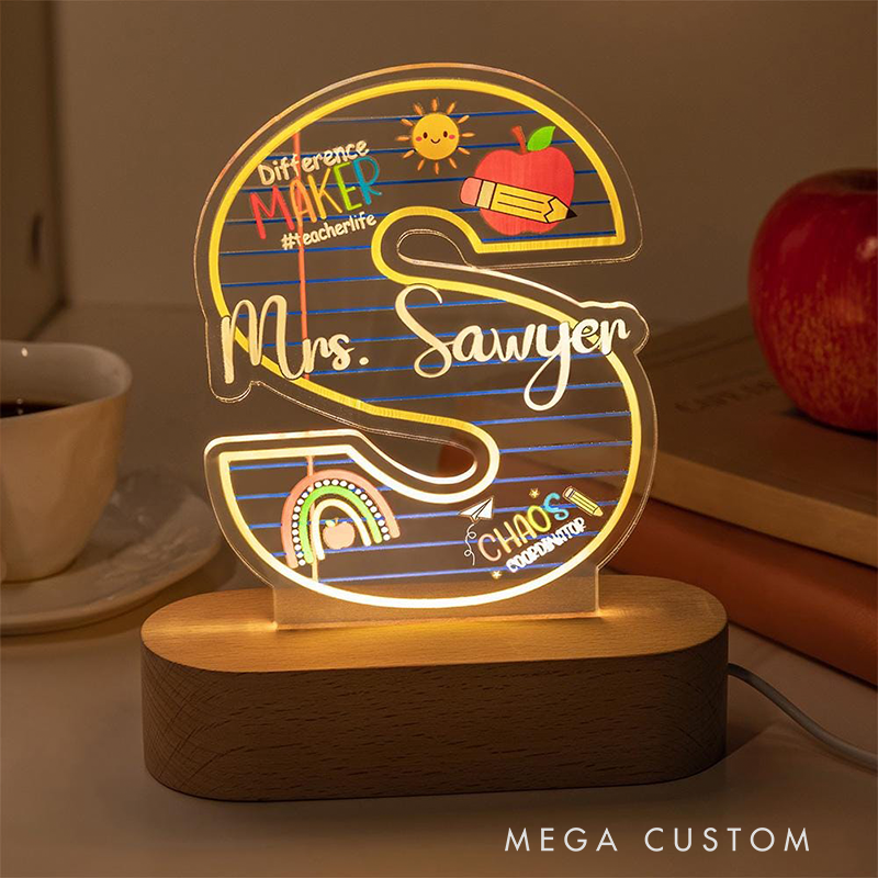 Personalized Teacher LED Desk Lamp with Name Design Unique Gift for Teachers