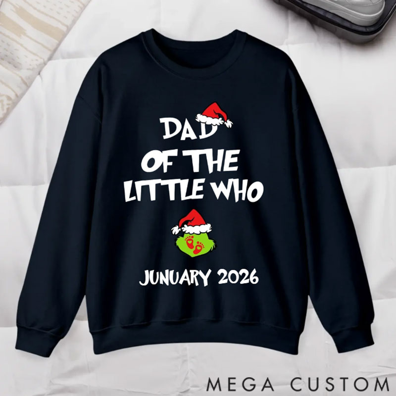 Personalized Custom Grincmas Pregnancy Announcement sweatshirt,Christmas Maternity,Christmas Pregnancy shirt,A little who is due sweatshirt,Baby Reveal