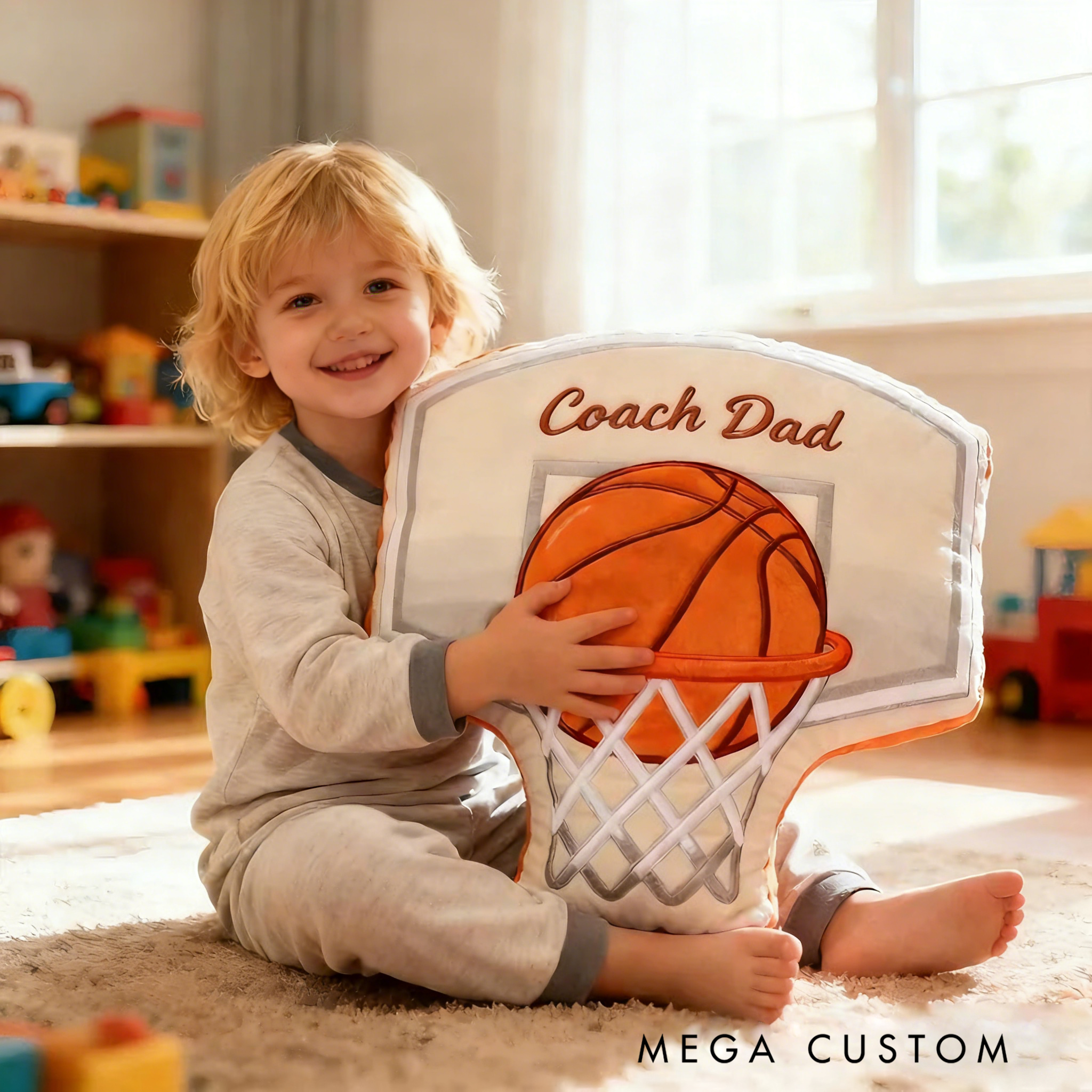 Personalized Graphic3DPrint Basketball Hoop Pillow with Custom Text for Basketball Lovers