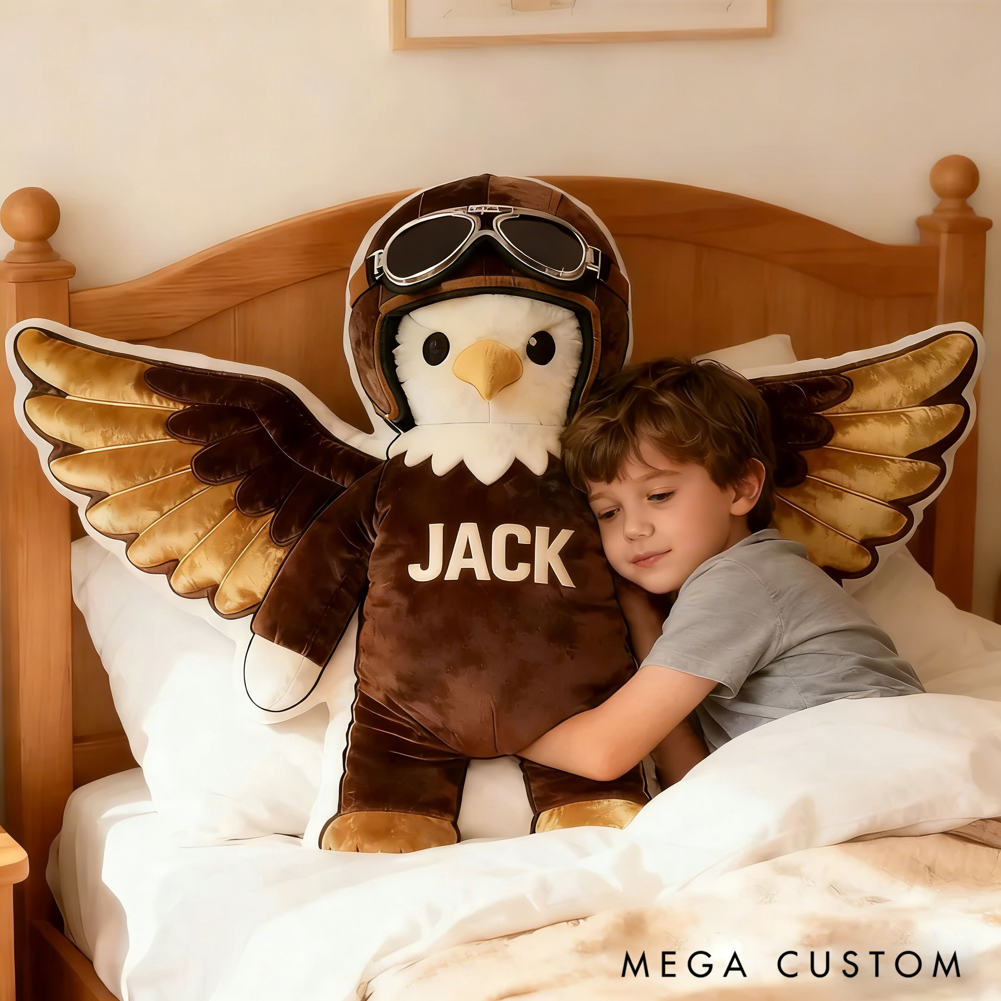Personalized Mascots Pillow with Pilot Gear for Kids and Sport Lovers