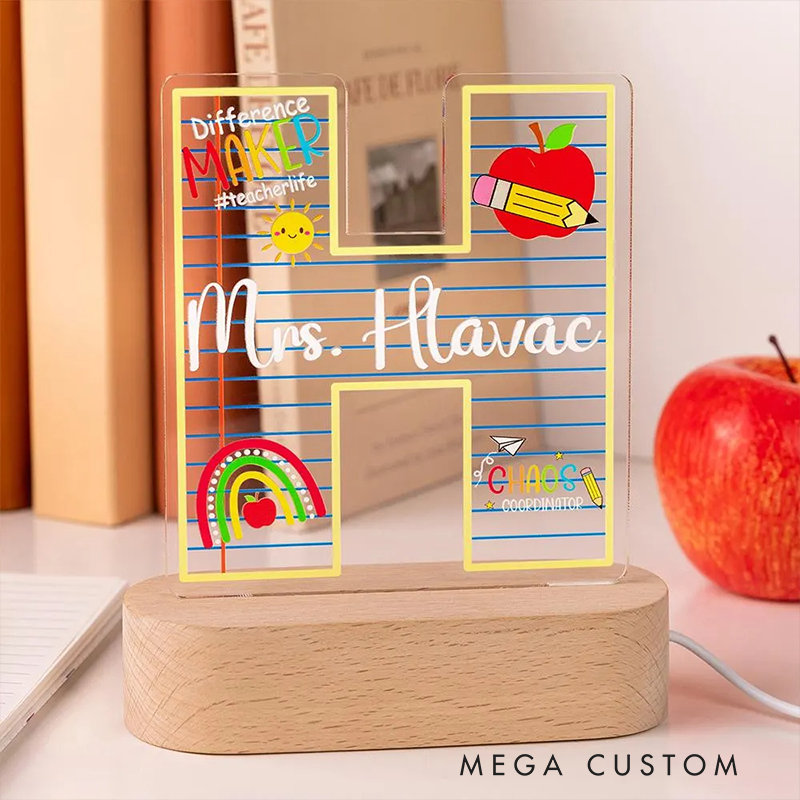 Personalized Teacher LED Desk Lamp with Name Design Unique Gift for Teachers