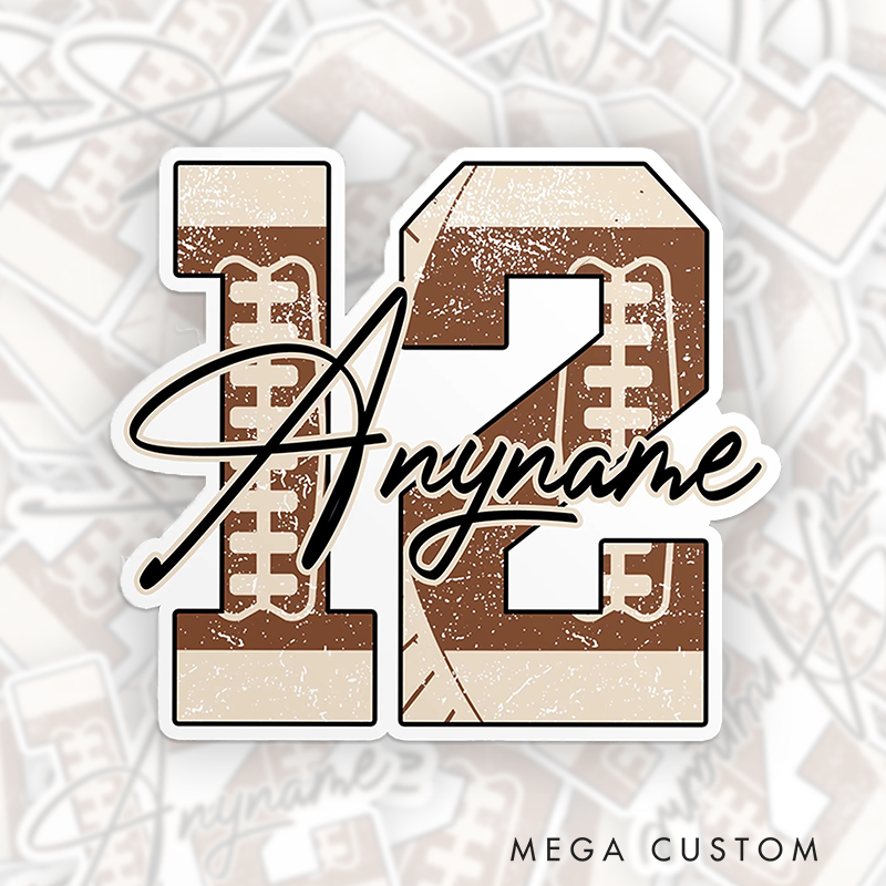 Personalized America Football and Rugby Custom Name and Number Sticker for Fans