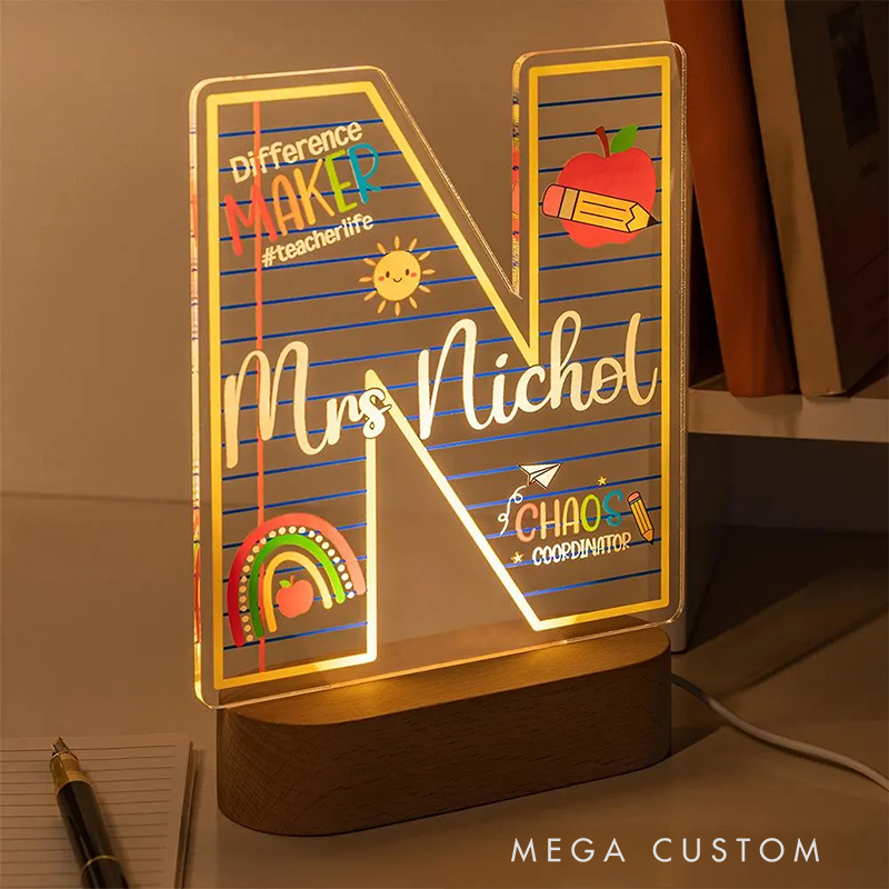 Personalized Teacher LED Desk Lamp with Name Design Unique Gift for Teachers