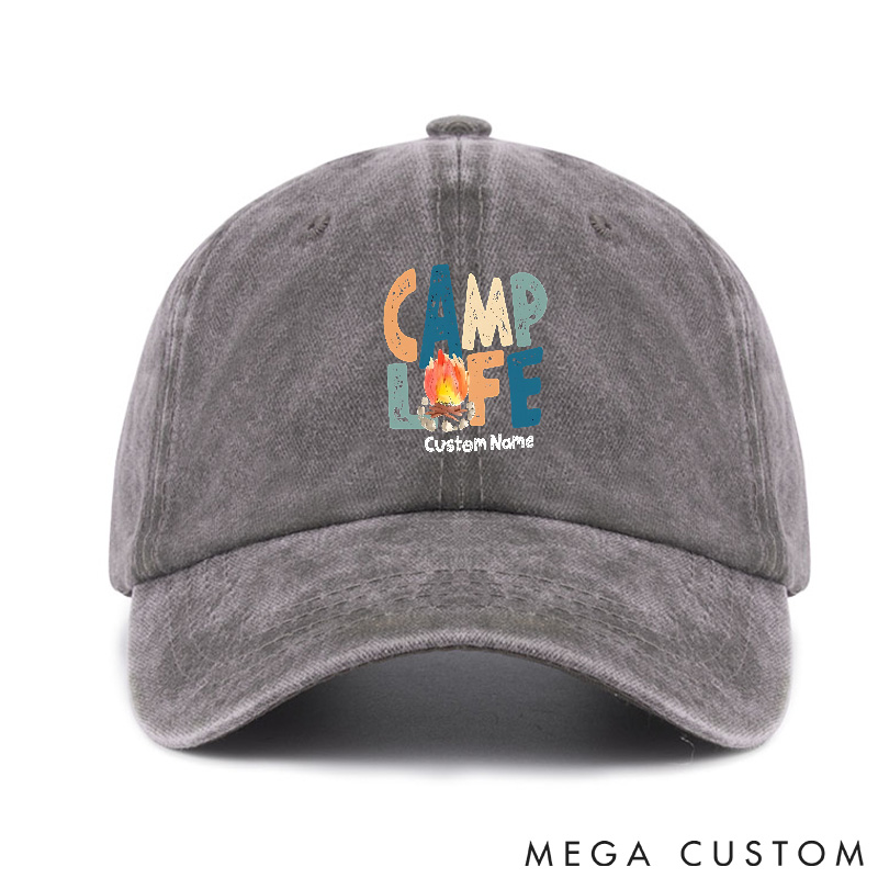 Personalized Camping Mountain Hat Family Camp Hat Adventure Washed Cap Gifts for Outdoor 