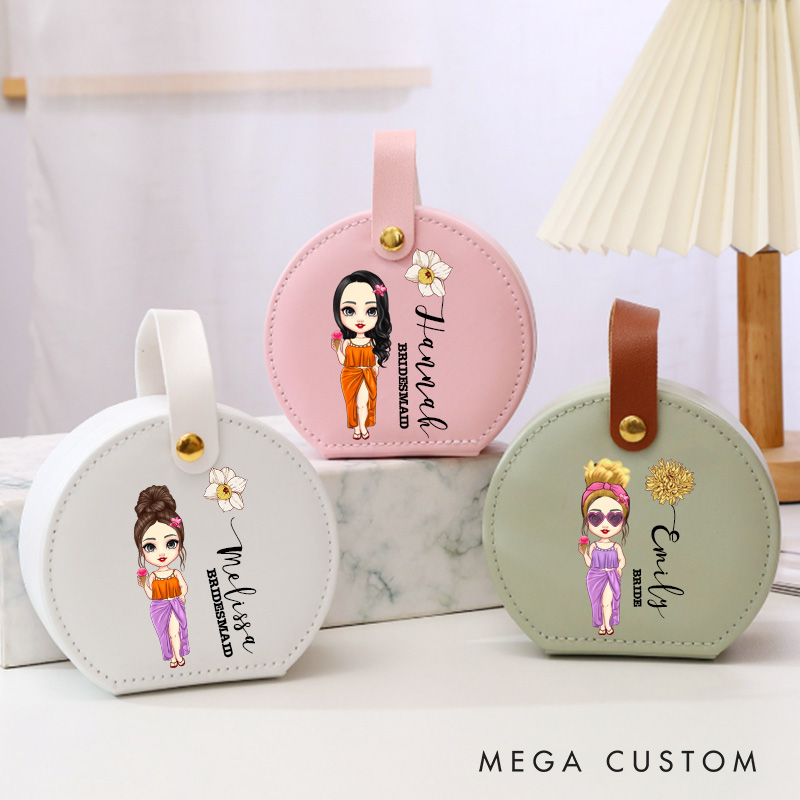 Personalized Bridesmaid Jewelry Box Woman Jewelry Box Wedding Jewelry Box for Bridesmaid Proposal