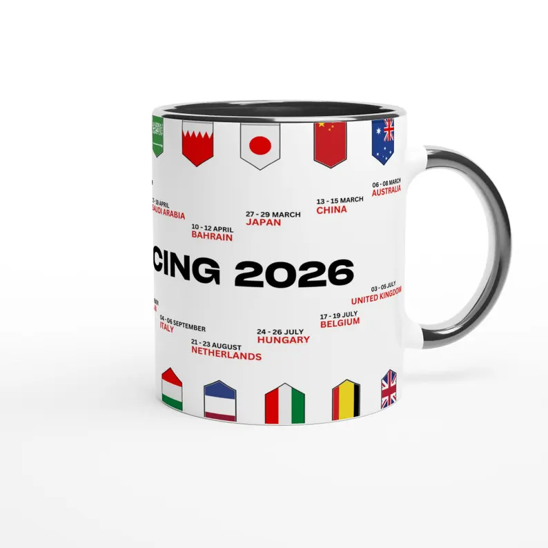 Personalized 2026 Formula Racing Calendar Mug Race Car Fan Gift Racing Lover Gift Xmas Gift New Near Gift