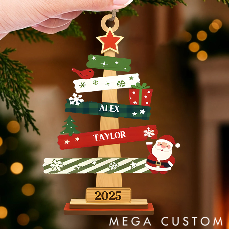 Personalized Christmas Ornament Birthday Gifts for Mom Dad Our Family Christmas Tree