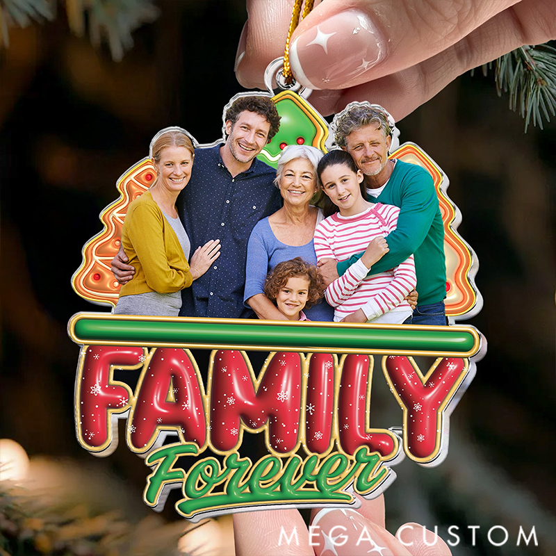 Personalized Photo Christmas Time Acrylic Photo Ornament