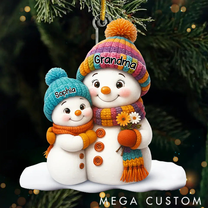 Personalized Joy Found in Family Christmas Acrylic Ornament Gifts for Mom Grandma