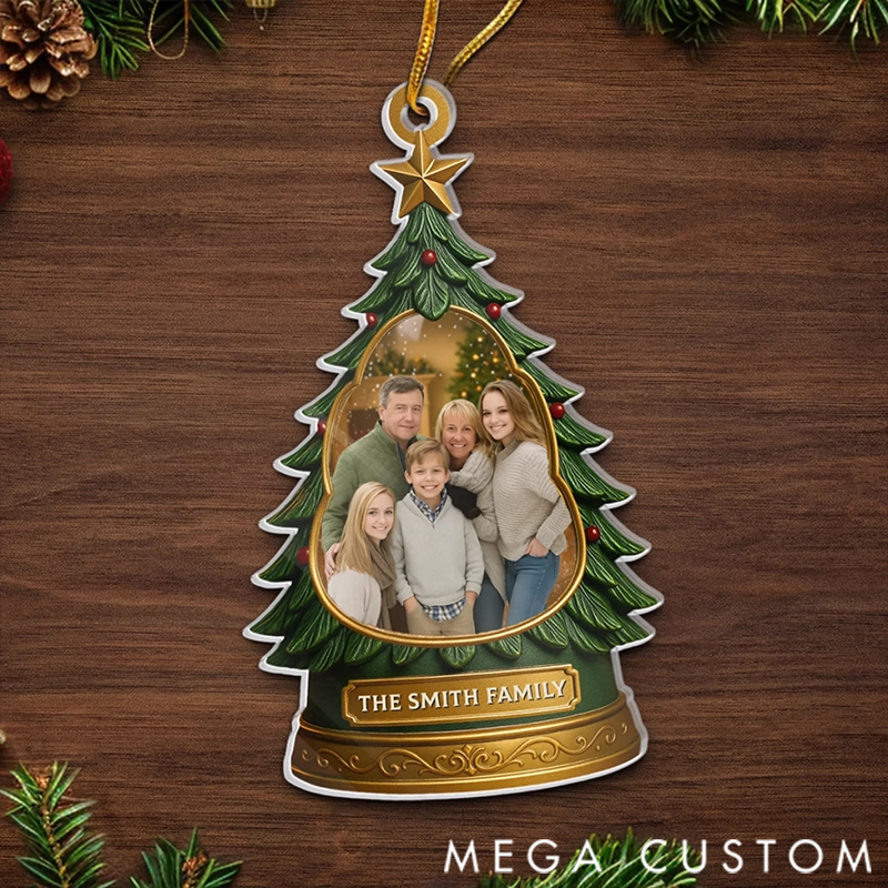 Personalized Making Memories by the Tree Acrylic Ornament Gifts for Mom Dad Kids
