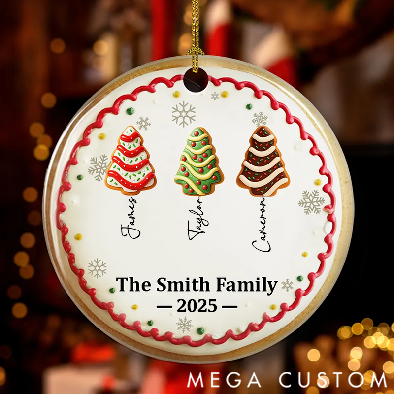 Personalized Family Christmas Cake Names Ornament Christmas Gift for Family