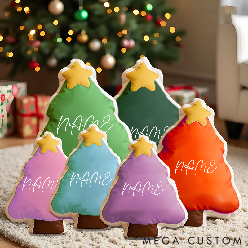 Personalized Christmas Tree Pillow Family Christmas Gifts