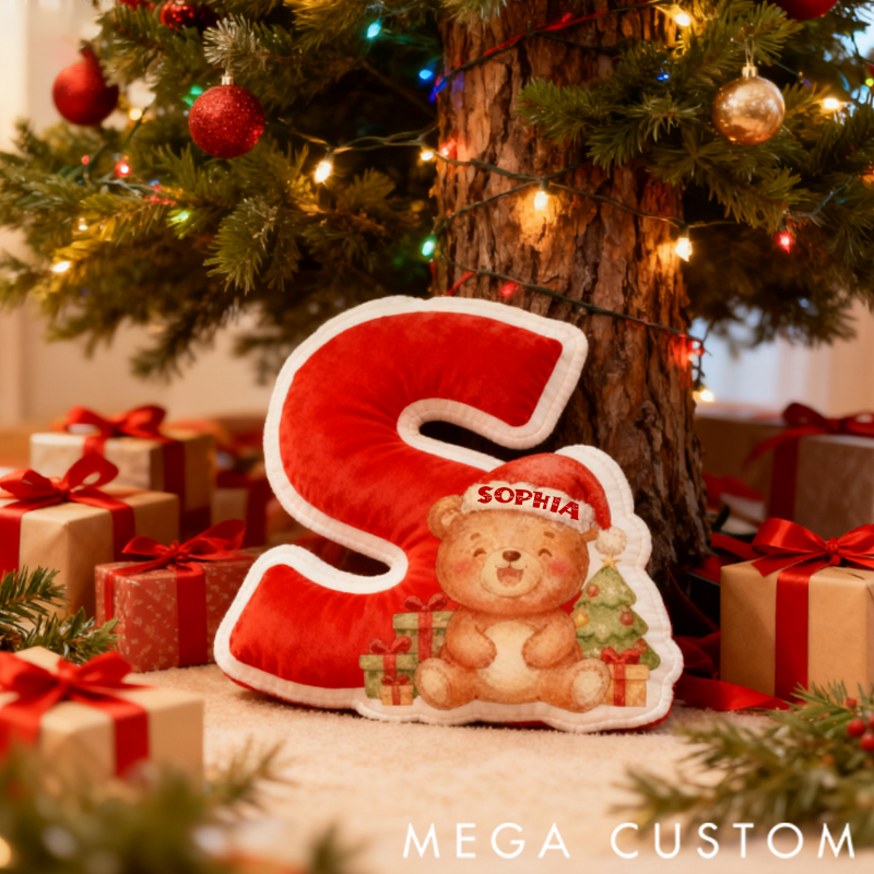 Personalized Christmas Cute Letters Shaped Pillow Graphic 3D Print