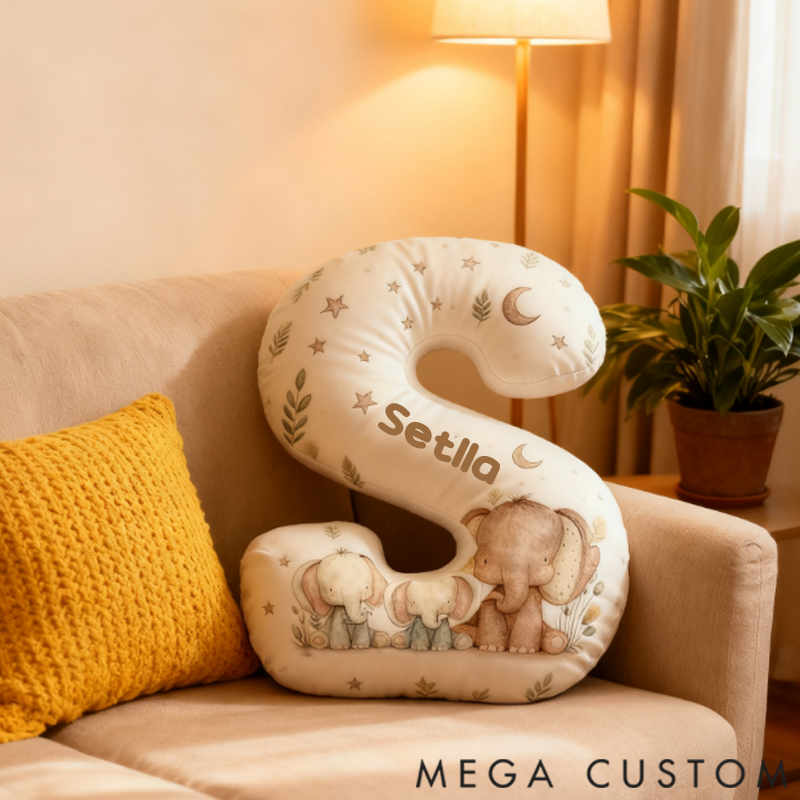 Personalized Cute Elephant Family Shaped Pillows Gifts for Family Graphic 3D Print