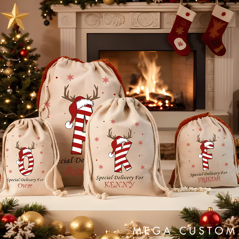 Personalized Santa Sack Christmas Bags with Name Christmas Gifts Bag
