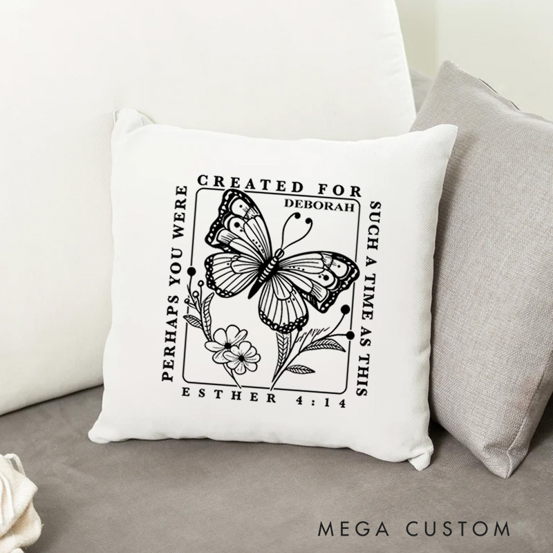 Personalized Esther 4:14 Bible Verse Throw Pillow with Name Christian Birthday Gift for Family Religious Inspirational Gift for Christian