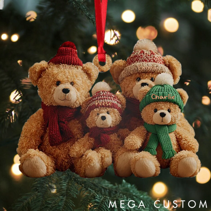  Personalized this is Us Bear Family Shaped Acrylic Ornament Christmas Gift for Family
