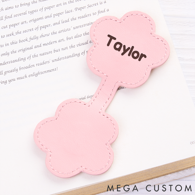 Personalized Leather Bookmark Floral Bookmark Custom Engraved Bookmark